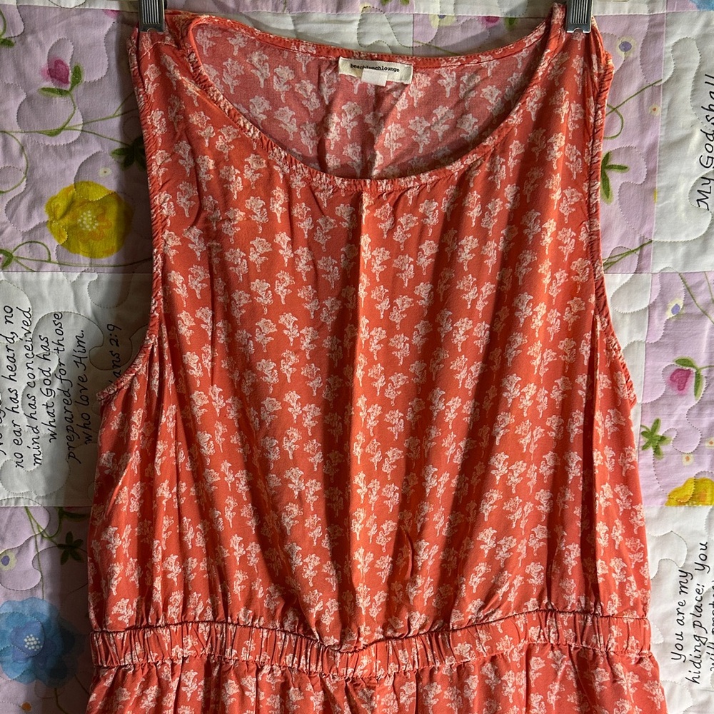 beachlunchlounge Coral floral print multi color Midi Dress - Picture 5 of 9